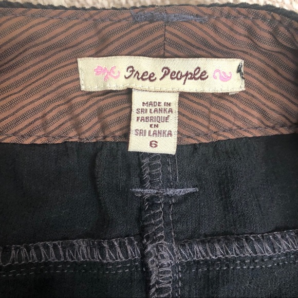 Free People Black Corduroy Pencil Skirt Size 6 - Picture 8 of 8